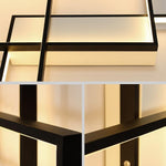 Overlapping Rectangles Aluminum Geometric Style Flush Mount Lighting Led Ceiling Light