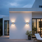 Modern Black Outdoor Wall Sconce with Integrated LED Lighting