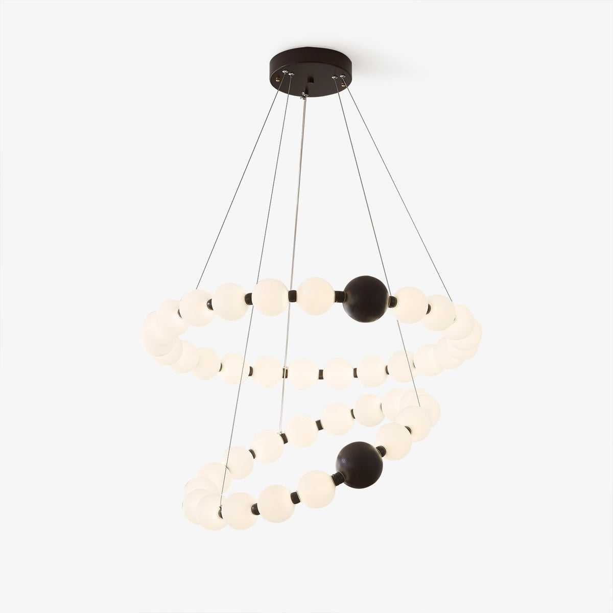 Celestial Bead Ring Chandelier – Modern LED Pendant for Dining and Living Spaces