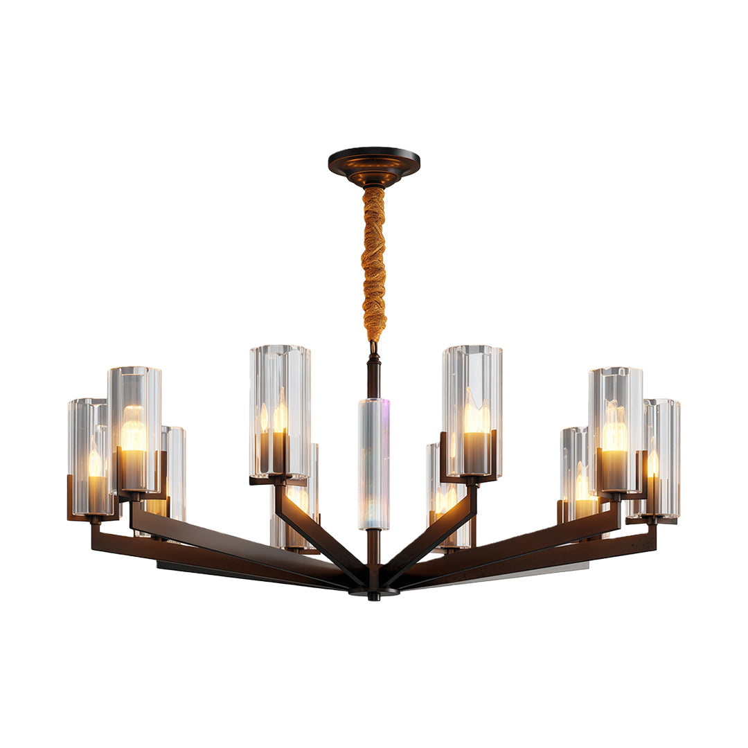 American Luxury Candle Chandelier in Brass, Chrome, or Black