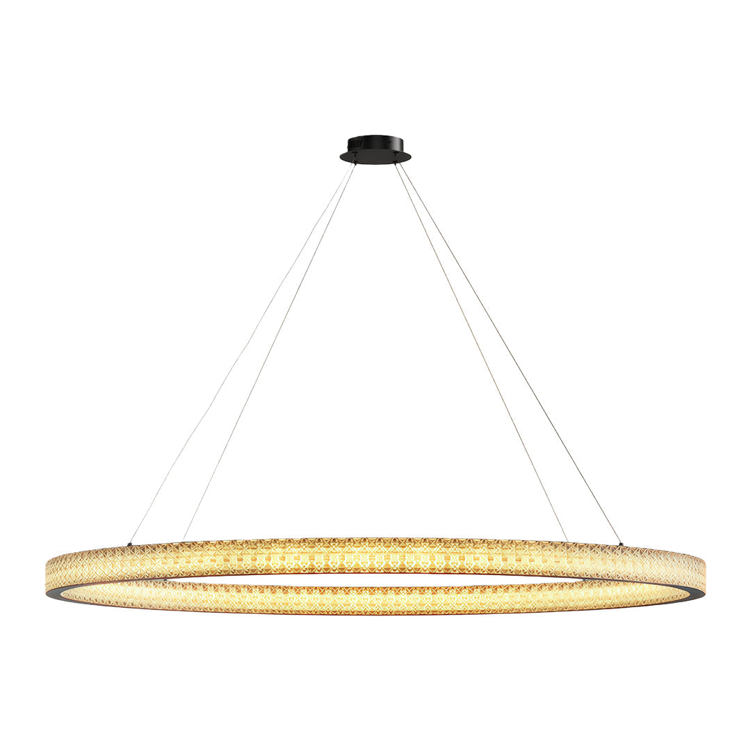 Aurelia Circular LED Chandelier in Copper, Chrome, or Black