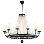 Empire Wagon Wheel Chandelier 8 10 12 Candle Lights 20 Adjustable Chain Crystal Accents