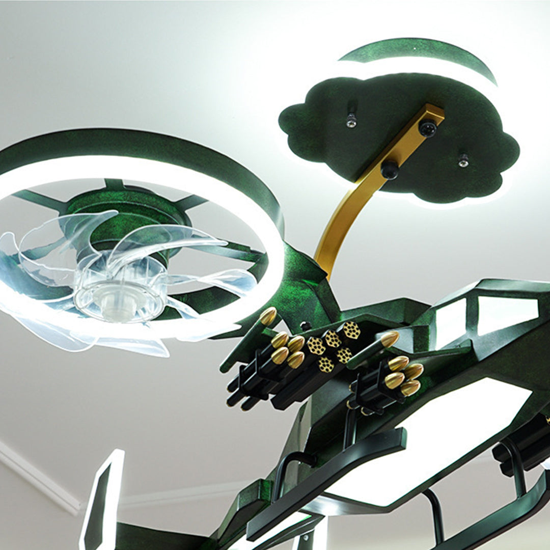Aviator LED Ceiling Fan with Light for Kids' Rooms, Modern Remote Control