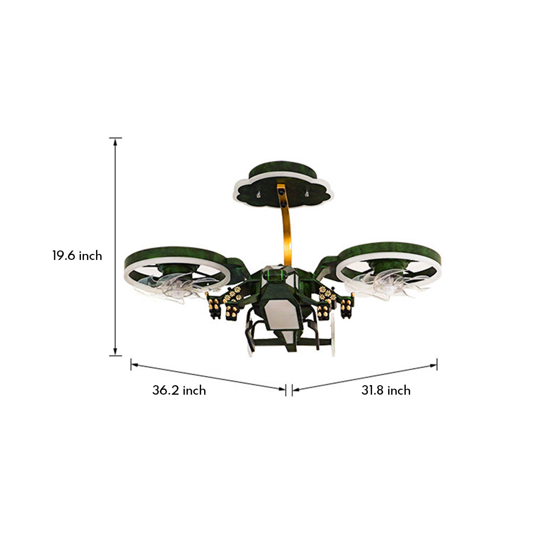 Aviator LED Ceiling Fan with Light for Kids' Rooms, Modern Remote Control