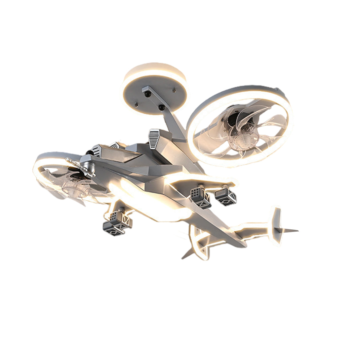 Aviator LED Ceiling Fan with Full Spectrum Light for Kids' Rooms