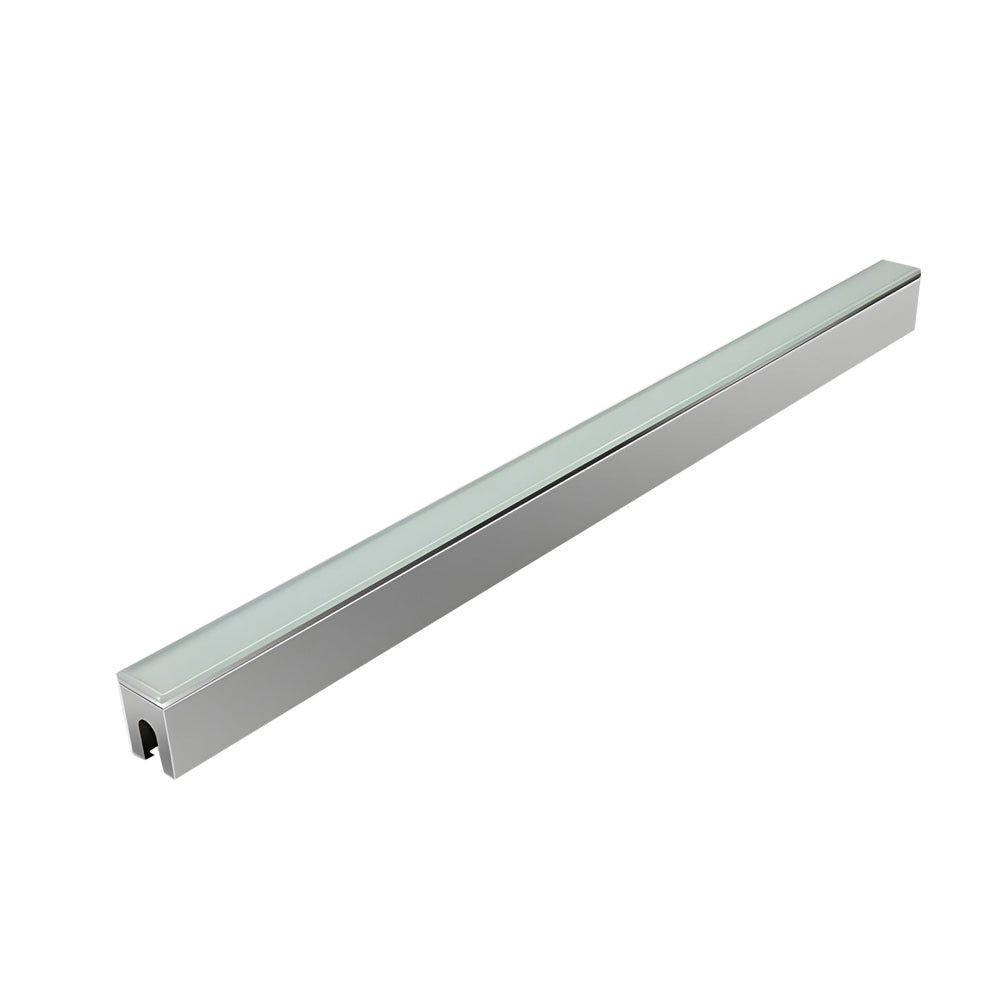 Linear LED Step Light in Stainless Steel and Glass, Minimalist Waterproof Outdoor Fixture