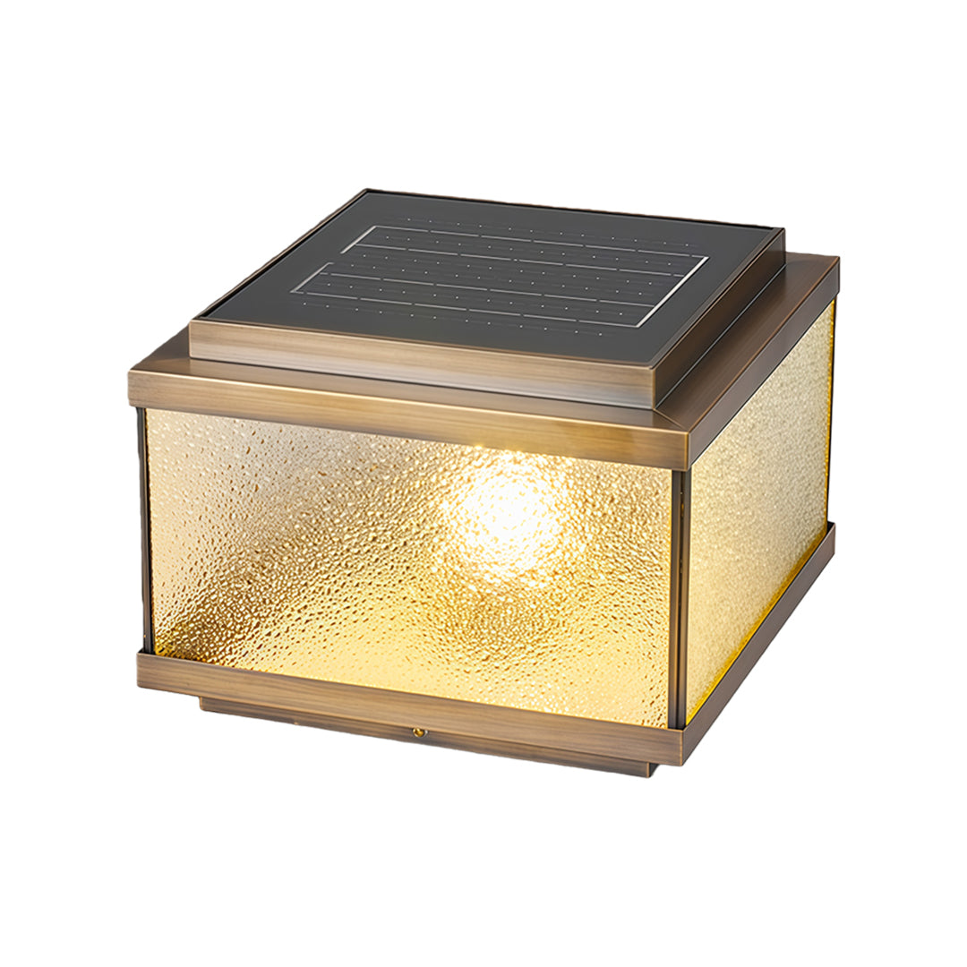 All-Copper Outdoor Pillar Lights with Solar & Hardwired Options