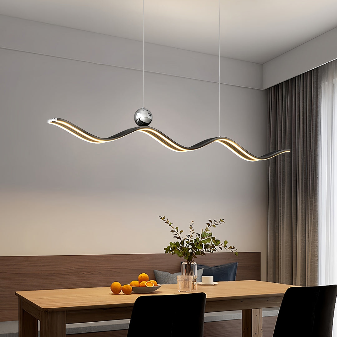 Wave Linear LED Pendant Light – Modern Aluminum Suspension Lamp