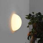 Semi-Sphere Outdoor Wall Sconce in White Metal and Clear Glass