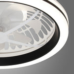 Modern White Flush Mount Ceiling Fan with LED Light and Remote