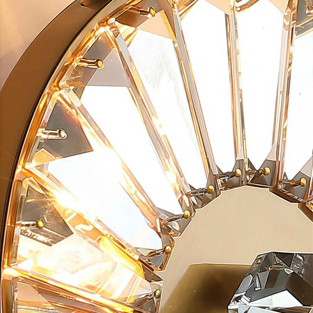 Aurelia Crystal Wall Sconce in Brass Stainless Steel for Modern Interiors