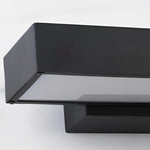 Modern Outdoor Wall Sconce with Motion Sensor in Matte Black Rectangular Design