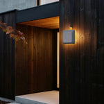 Minimalist Geometric Outdoor Wall Sconce in Gray Die-Cast Aluminum