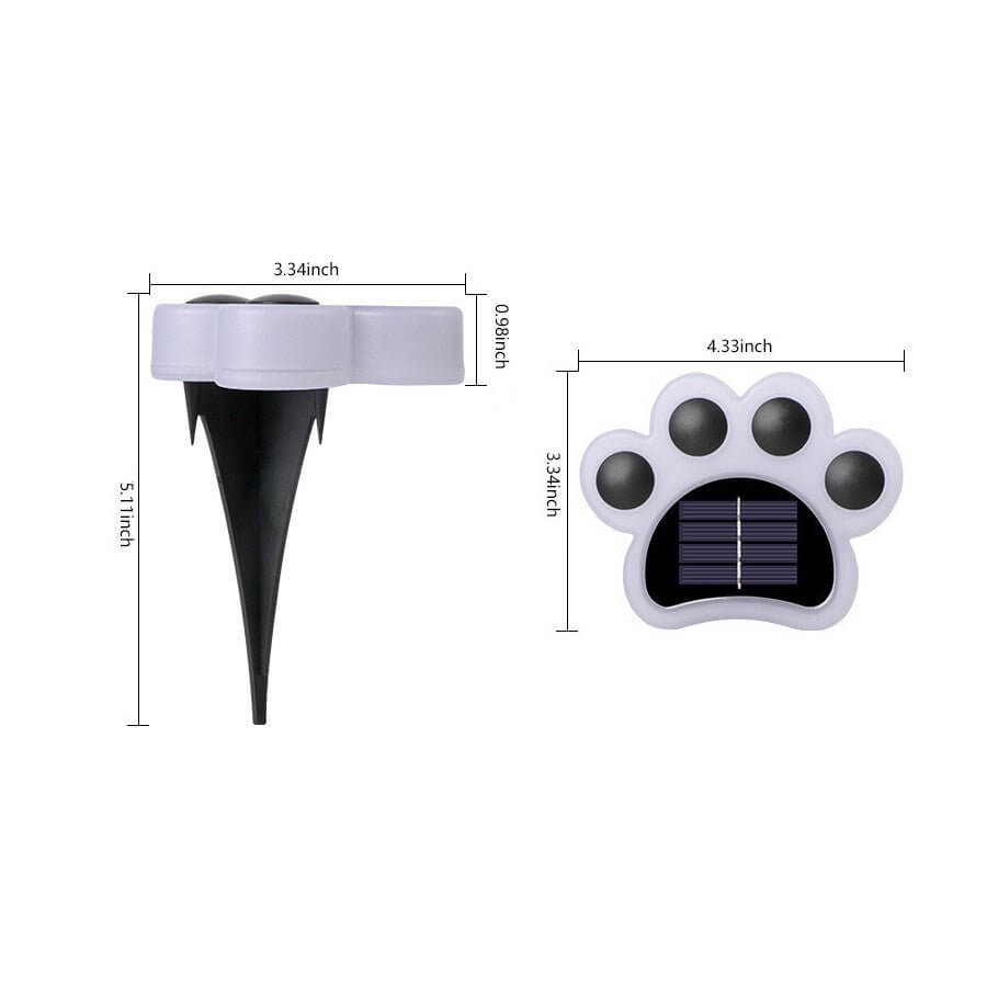 Modern Solar Animal Paw Step Lights for Garden Stairs, Set of 4