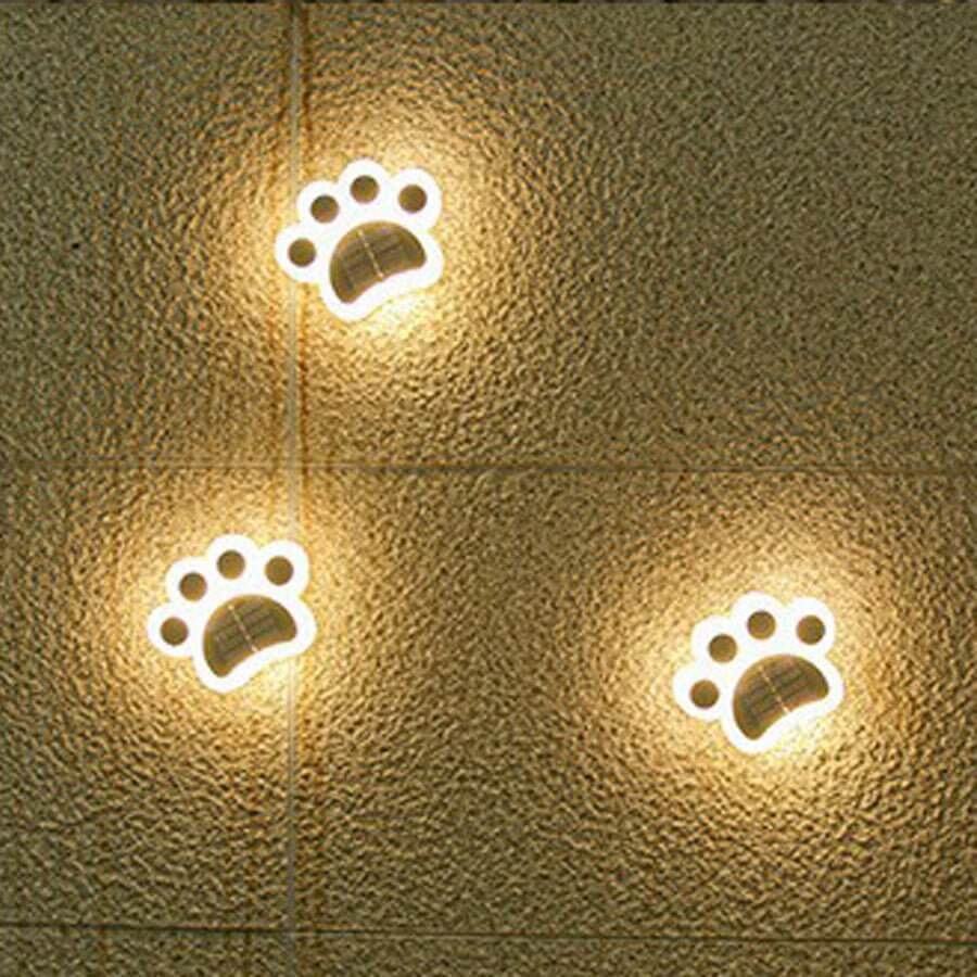 Modern Solar Animal Paw Step Lights for Garden Stairs, Set of 4