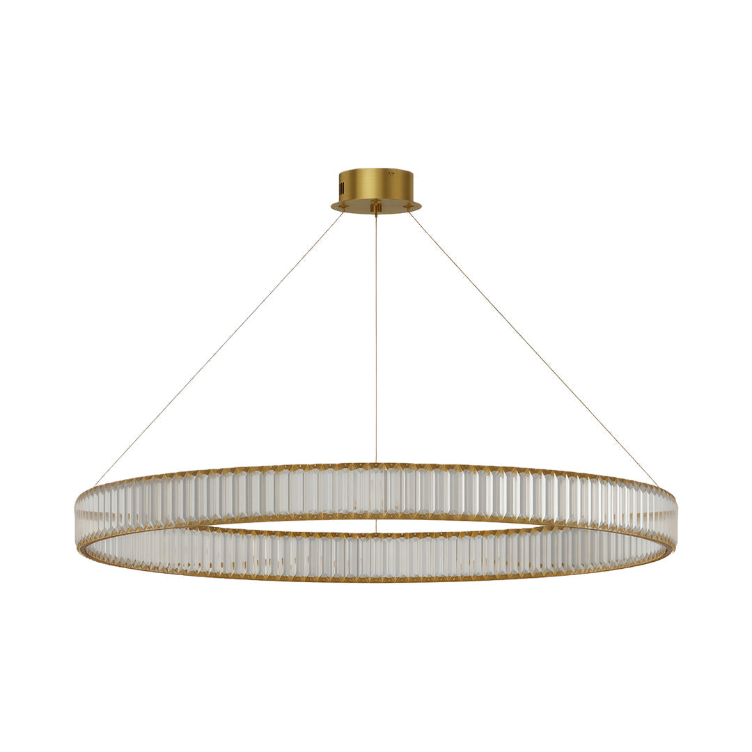Aurelia Crystal Round Chandelier — American Minimalist LED Pendant for Modern Interiors