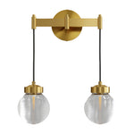 Modern Wall Sconce with Clear Glass Shade in Copper, Chrome, or Black