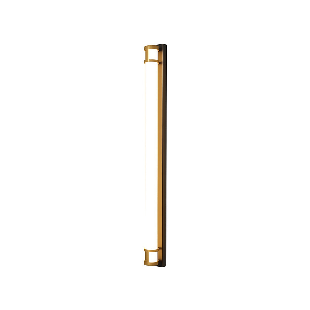 Linear Outdoor Wall Sconce with Dimmable LED Lighting in Black or Gold