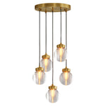 Luxury Copper Chandelier with Clear Glass Shades for Modern Interiors