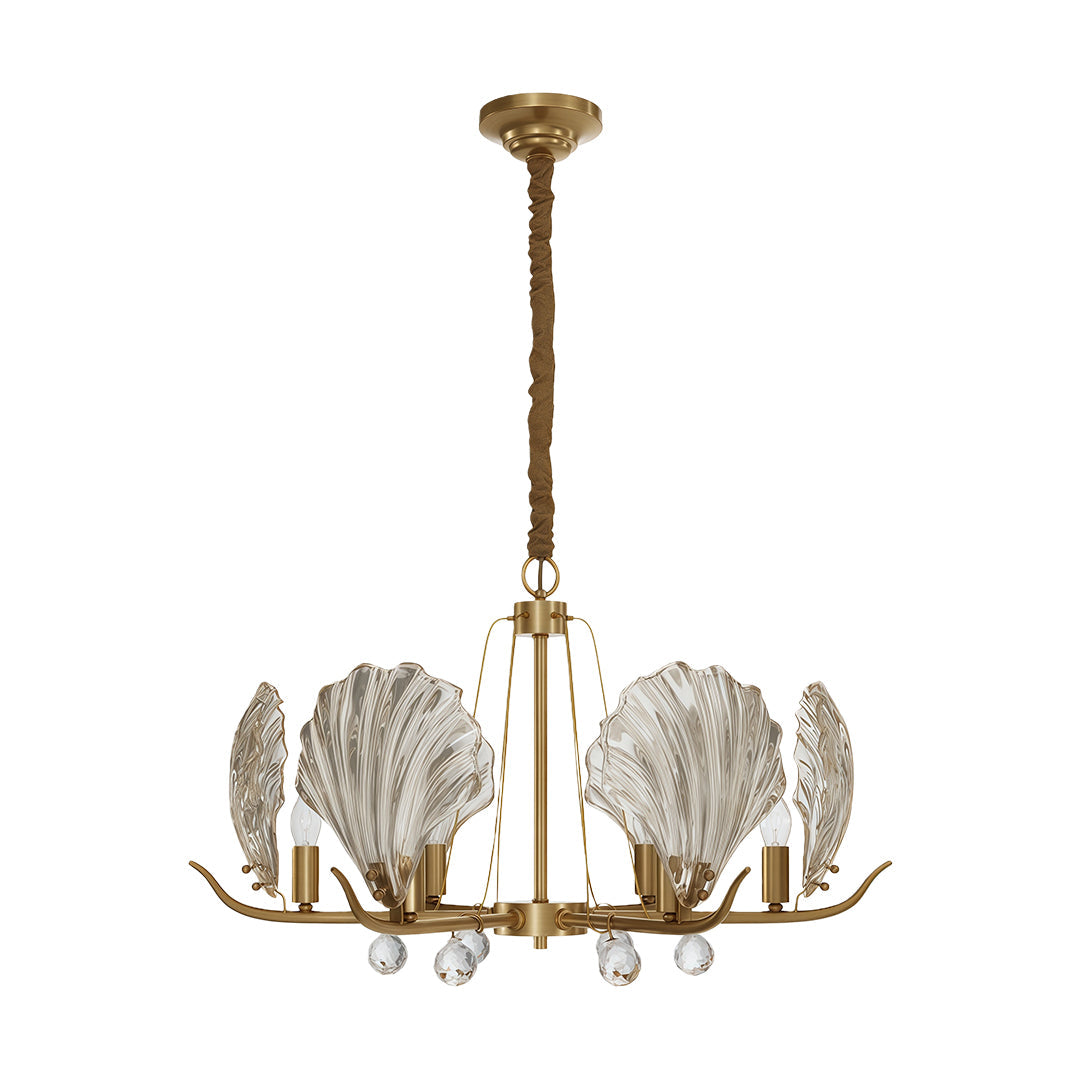Modern Copper Shell Glass Chandelier for Dining Room and Living Room