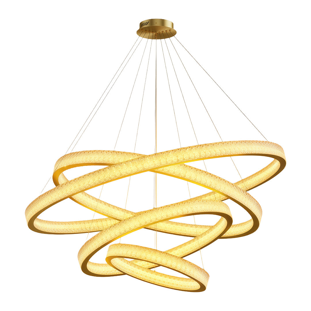 Aurelia Circular LED Chandelier in Copper, Chrome, or Black