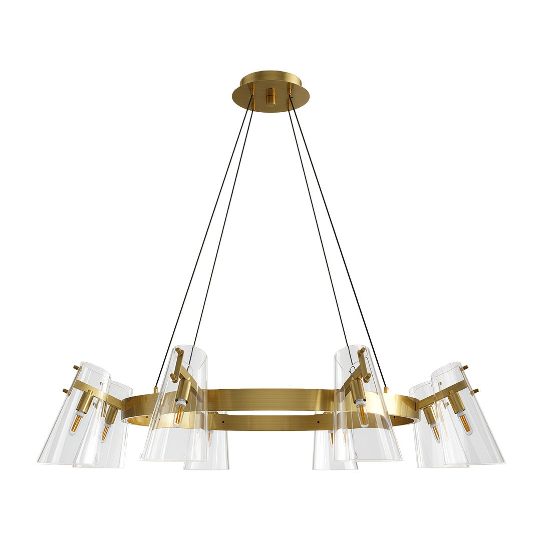 Modern Copper Chandelier with Acrylic Shades for Dining and Living Spaces
