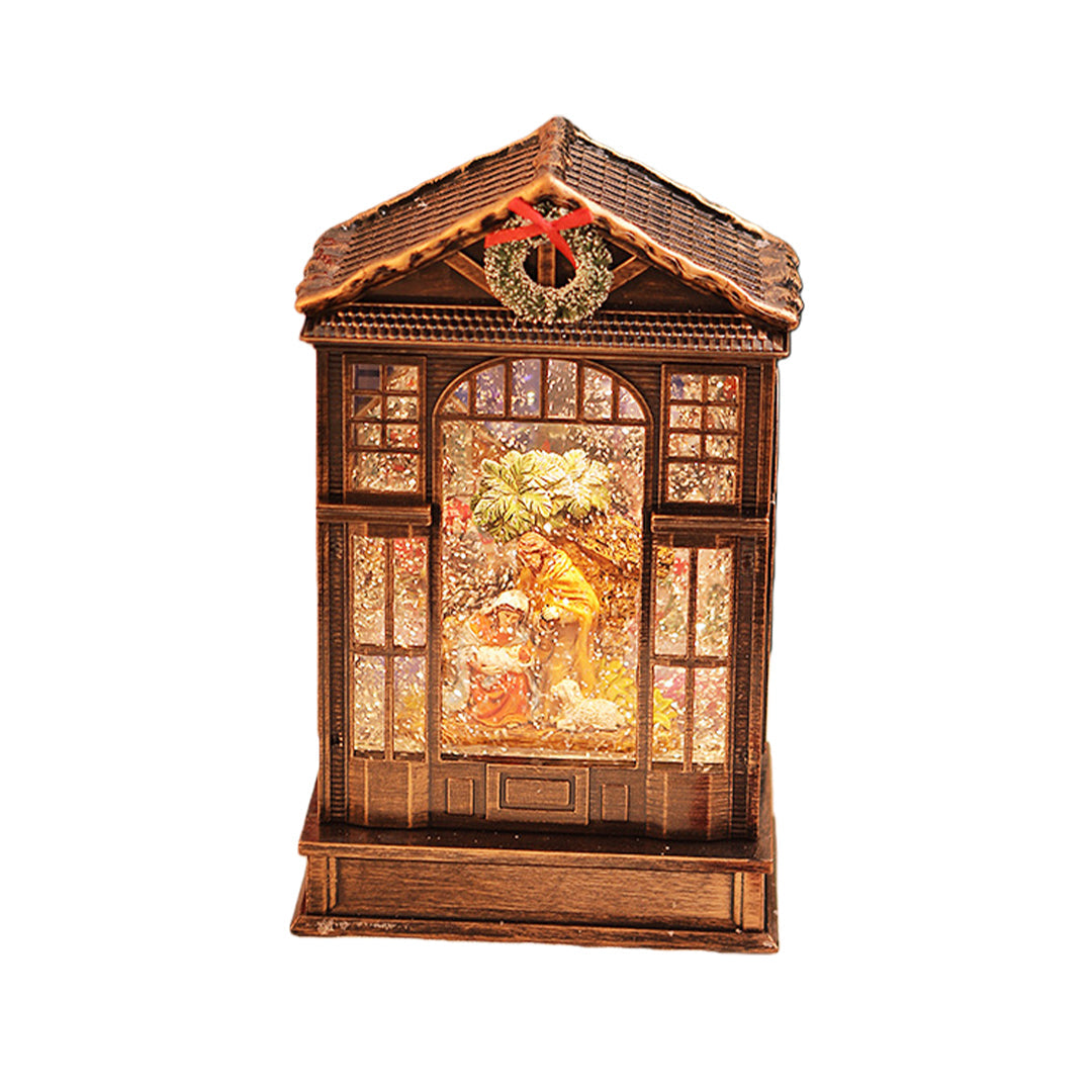 Nordic LED Christmas Table Lamp with Resin Ornament
