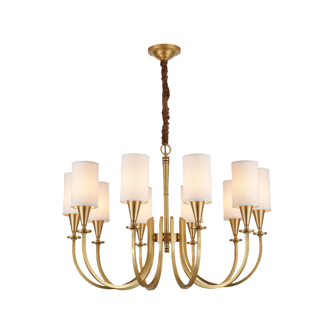 Copper Fabric Shade Chandelier Modern Minimalist Ceiling Light