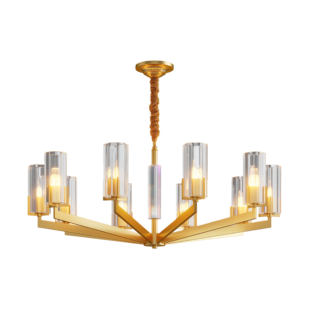 American Luxury Candle Chandelier in Brass, Chrome, or Black