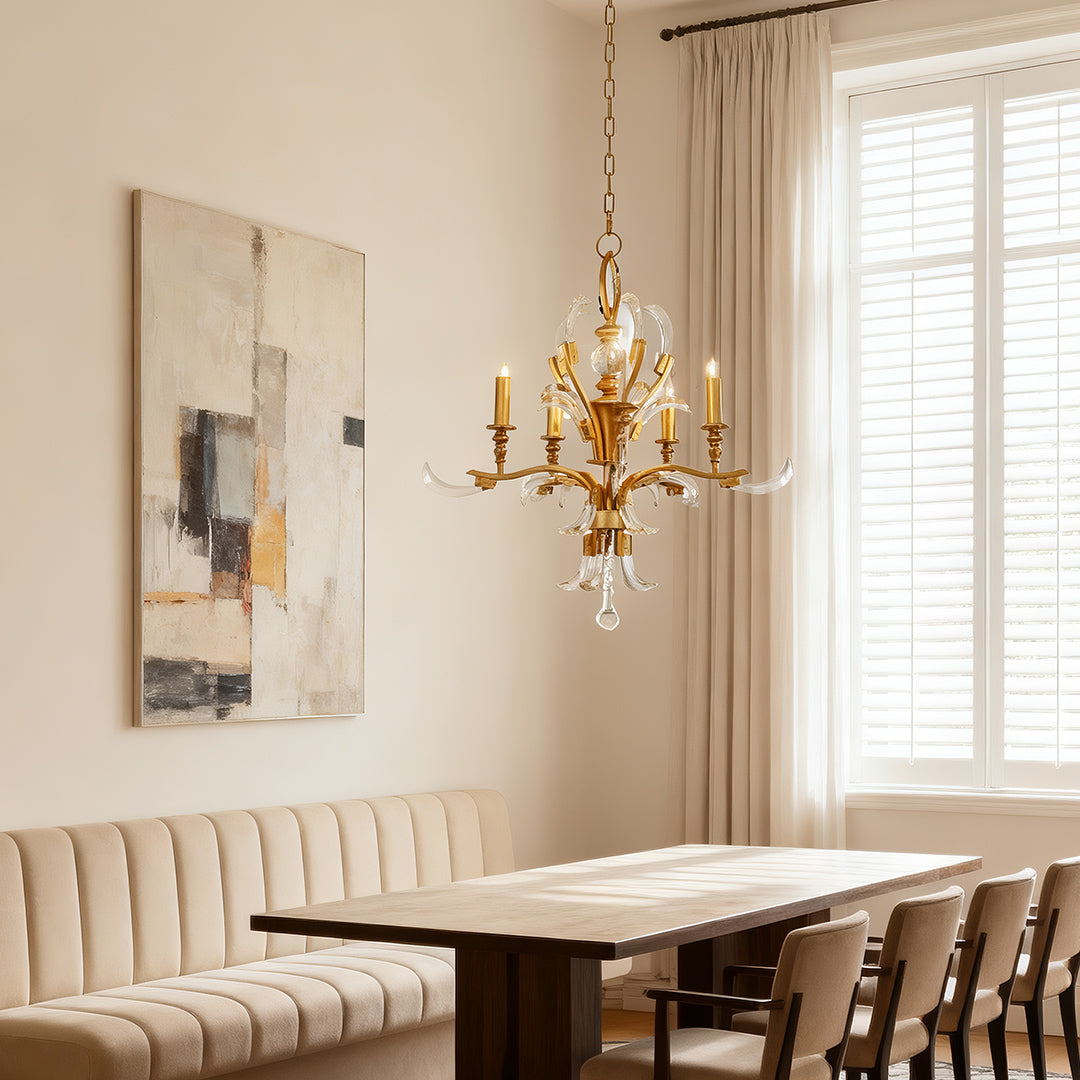 Aurelia Crystal Chandelier in Gold – French Luxury Ceiling Light