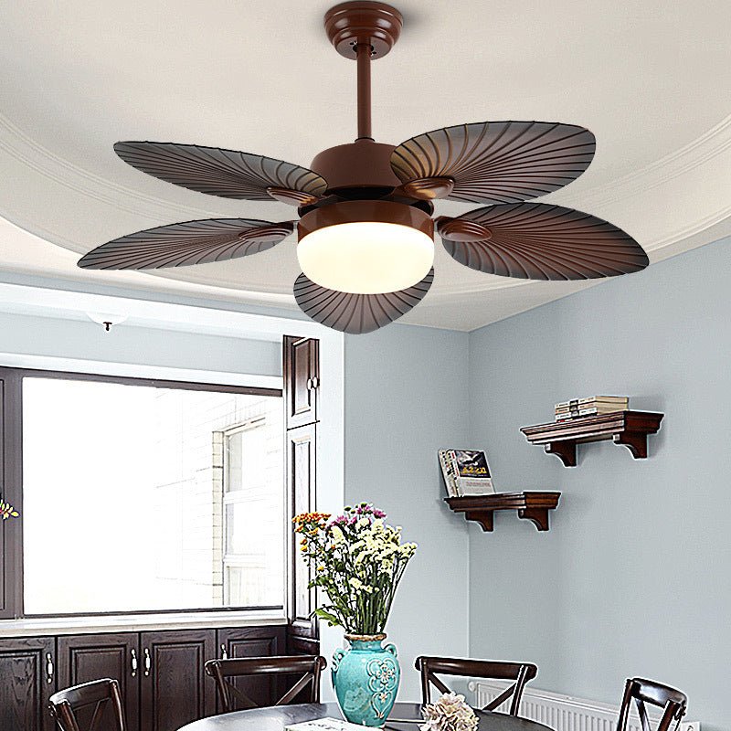 Antique Retro Led Three Color Dimming Ceiling Fan Lamp With Remote Control