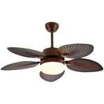 Antique Retro Led Three Color Dimming Ceiling Fan Lamp With Remote Control