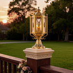 European Copper Pillar Lantern for Outdoor Architectural Lighting