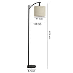Arc Floor Lamp with Fabric Shade and Marble Base – Modern Minimalist Lighting for Living Room