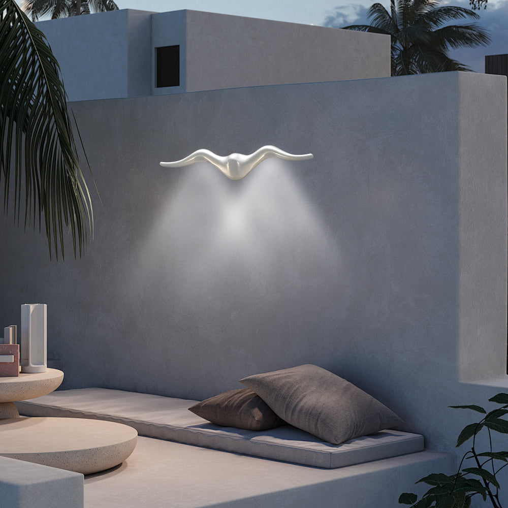 Aurelia Seagull Outdoor Wall Sconce in Matte Black or White