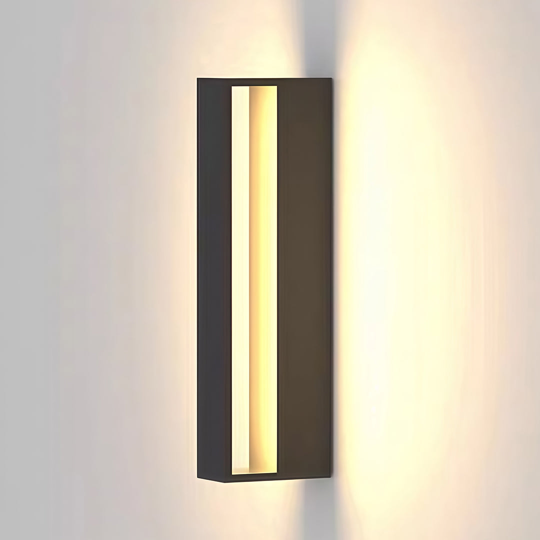 Modern Outdoor Wall Sconce in Matte Black Stainless Steel with Warm LED Light