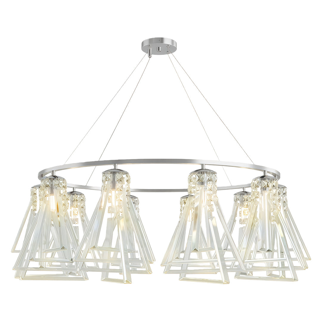 Aurelia Crystal Chandelier in Brass, Chrome, or Black