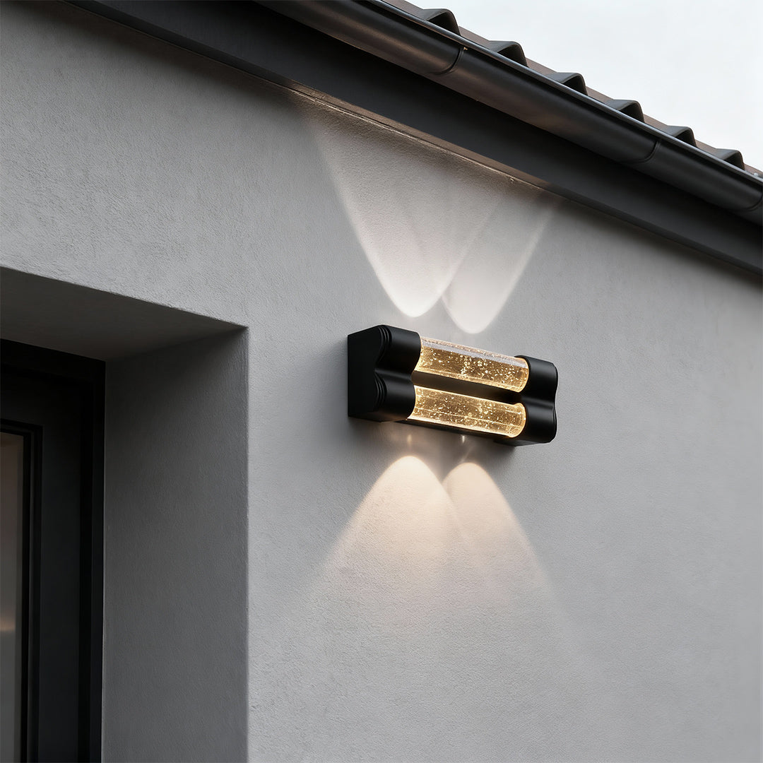 Luxury Crystal Wall Sconce with Up & Down LED Lighting, IP65 Waterproof
