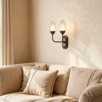 Luxury Dual Head Glass Wall Sconce in Solid Copper