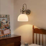 Vintage Brass Wall Sconce with Clear Glass Shade for Reading