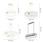 Crackled Glass LED Chandelier with Gold Stainless Steel Frame