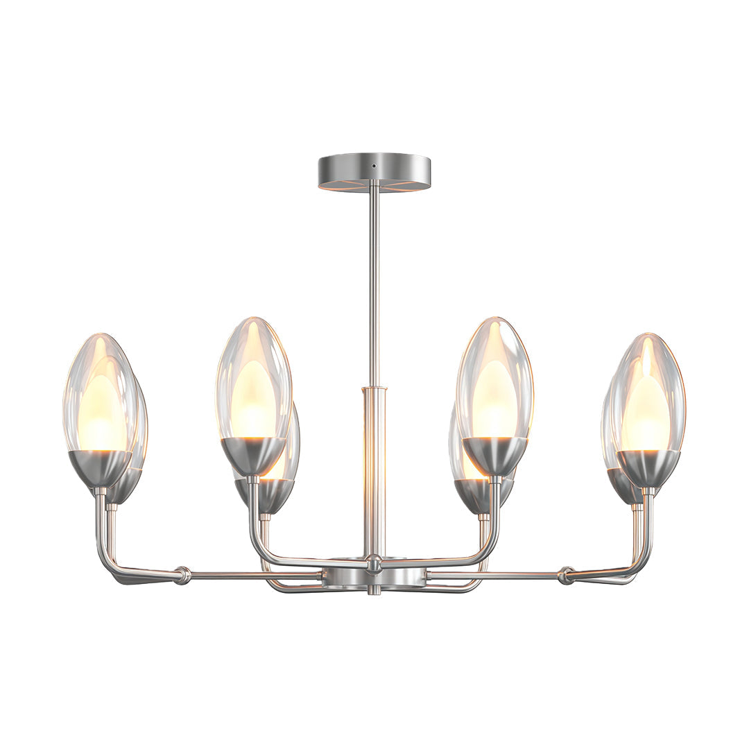 Luxury Copper Modern Chandelier with Clear Glass Shades