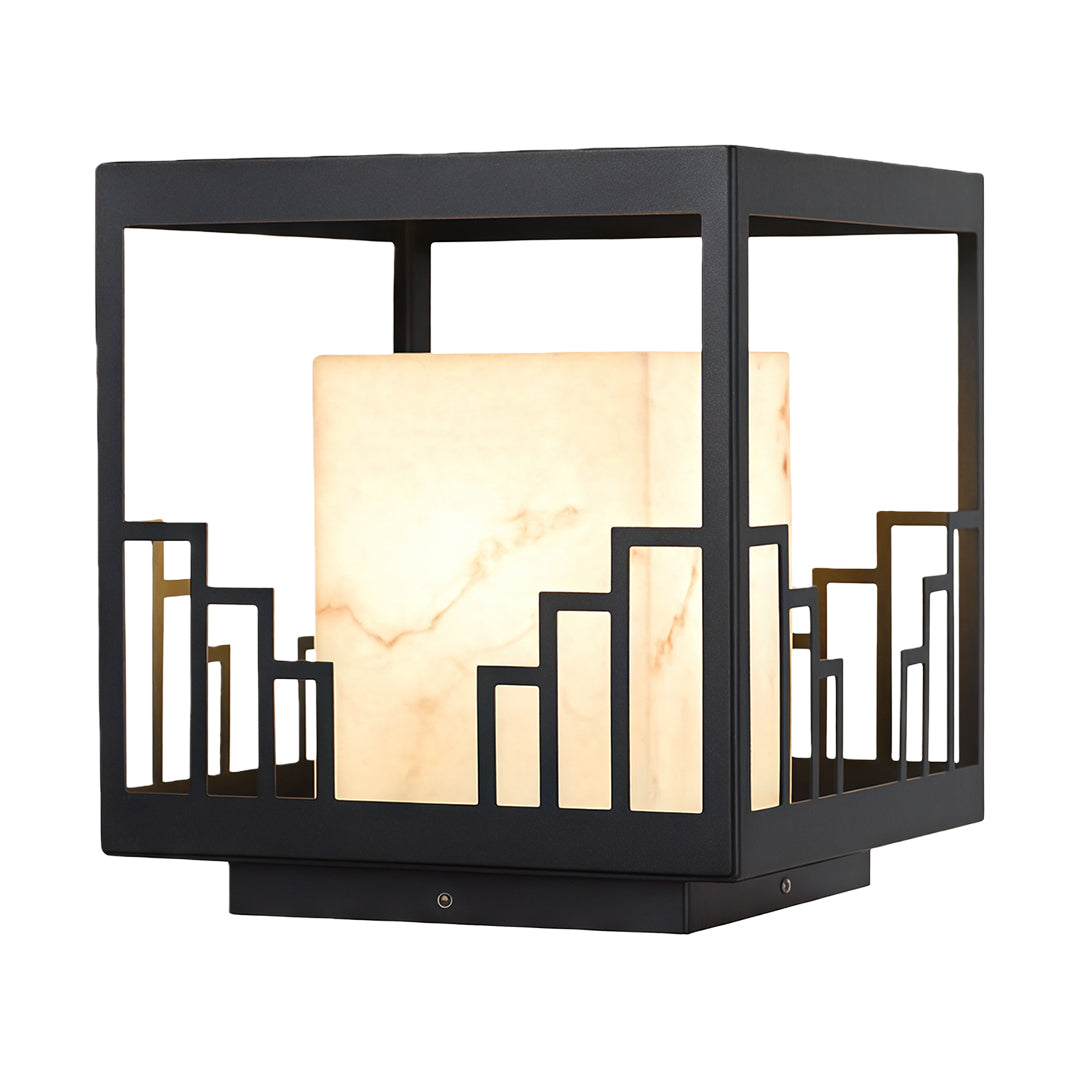Minimalist Outdoor Pillar Light in Matte Black Stainless Steel