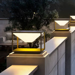 Stainless Steel Square Pillar Light with Warm LED Glow