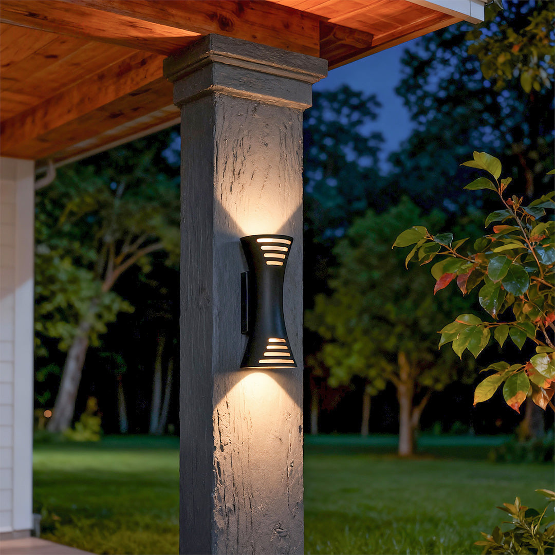 Modern Black LED Up Down Wall Sconce for Outdoor Luxury Interiors