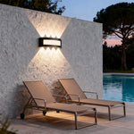 Aurelia Outdoor Up & Down Wall Sconce in Black Aluminum
