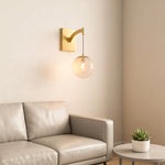 Modern Wall Mounted Pendant Light with Clear Glass Globe