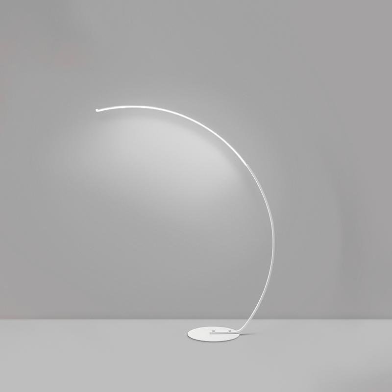 Arc Floor Lamp with Remote Control, Modern LED Aluminum Design