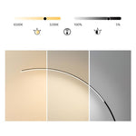 Arc Floor Lamp with Remote Control, Modern LED Aluminum Design