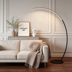 Arc Floor Lamp with Remote Control, Modern LED Aluminum Design